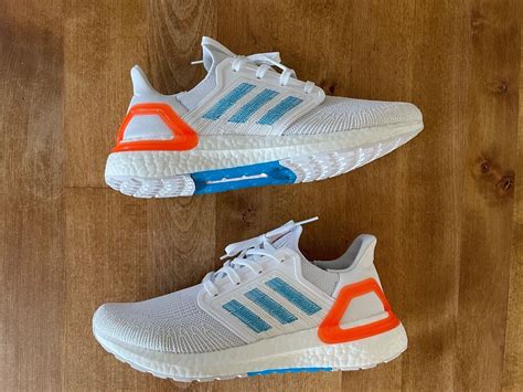 adidas Ultra Boost 20 White Sharp Blue True Orange 